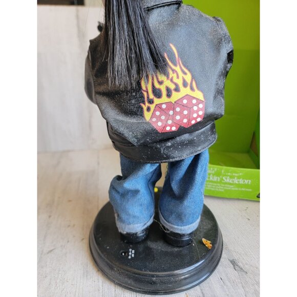 Rockin skeleton AS IS Grim reaper skeleton biker guitar Halloween decor - Picture 9 of 12